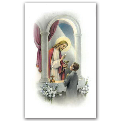 First Communion Holy Card: Boy