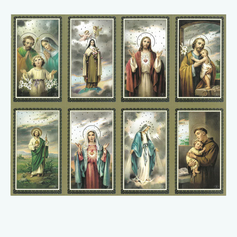 Gold Trimmed Assorted Holy Cards