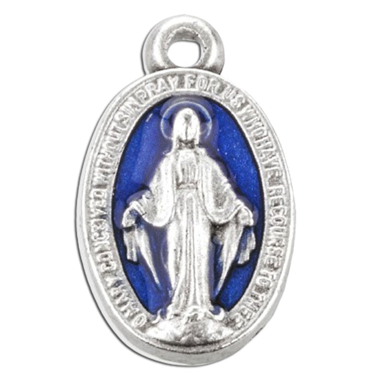 Blue Epoxy Miraculous Medal: 9/16"