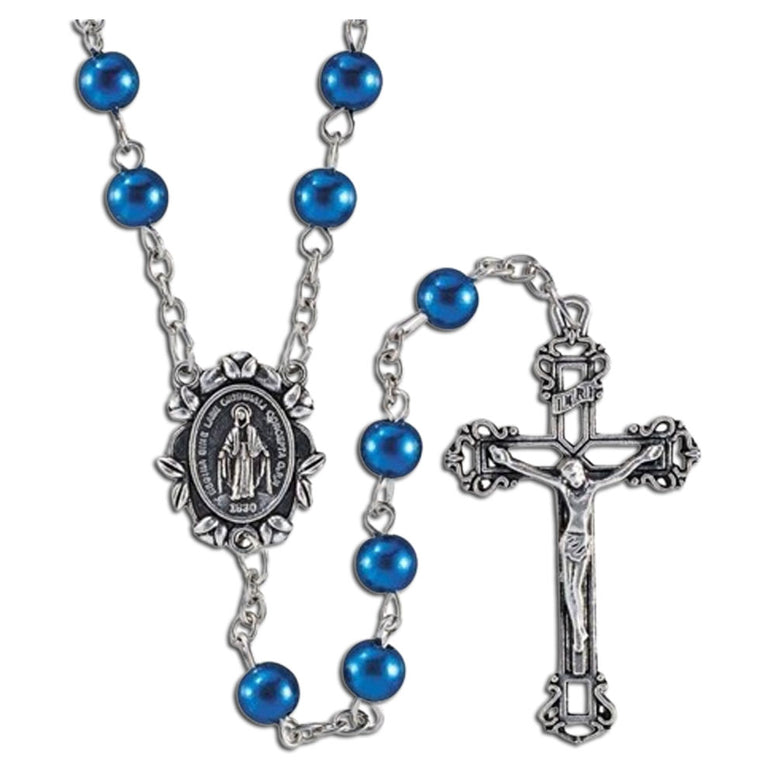 Imitation Pearl Sapphire Rosary