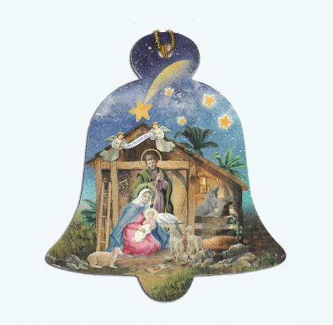 Paper Bell Nativity Ornament