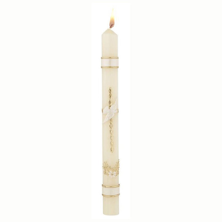 Braided Cross Baptismal Candle