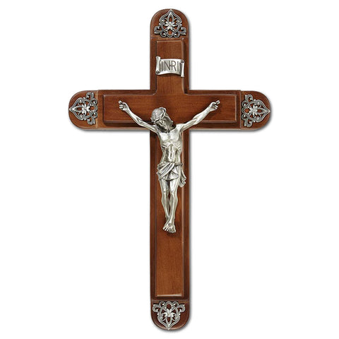 Sick Call Crucifix: 15" Cherry Wood