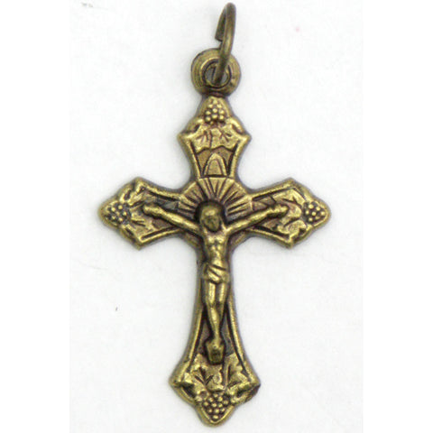 Leaf Sunburst Crucifix: 1"