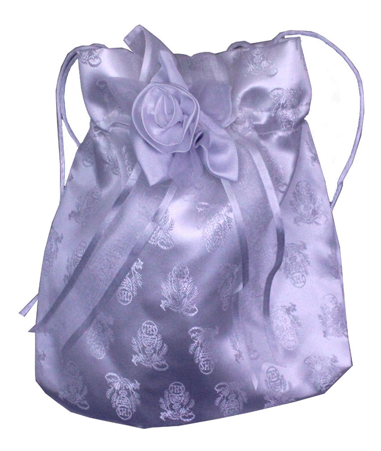 White Brocade First Communion Purse