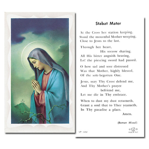 Sorrowful Mother Holy Card