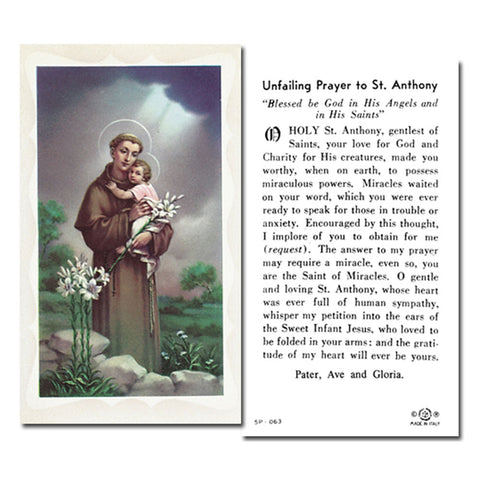 St. Anthony Holy Card