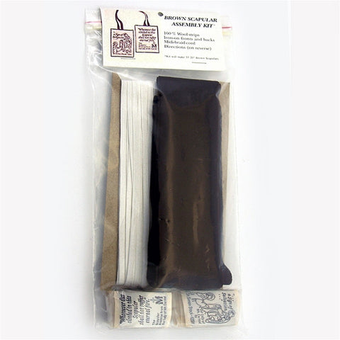 Kit: 30 Brown Scapulars, White Cord