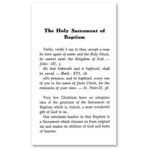 The Holy Sacrament of Baptism