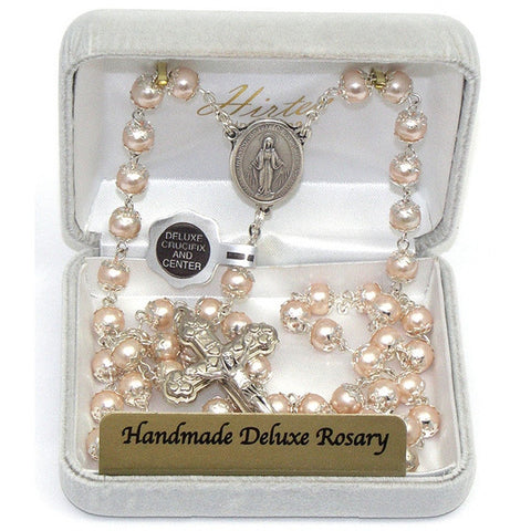 Pink Pearl Bead Rosary