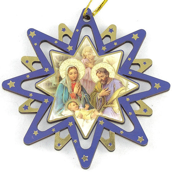 4" Star Ornament: JMJ Angel Above