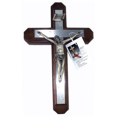 Walnut Sick Call Crucifix: 13"