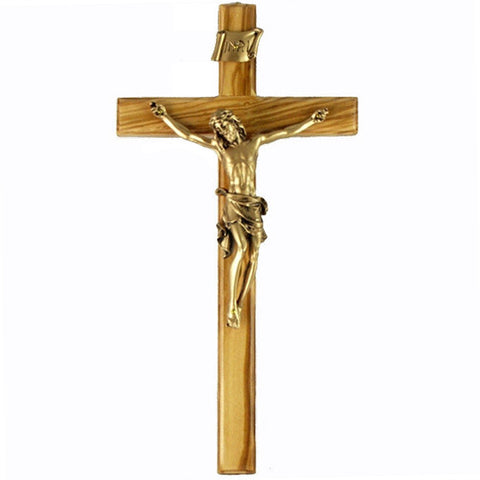 Olive Wood Crucifix: 10"