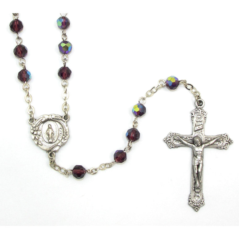 Amethyst Aurora Borealis Crystal Rosary