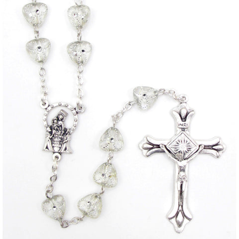 Crystal Heart Shaped Rosary