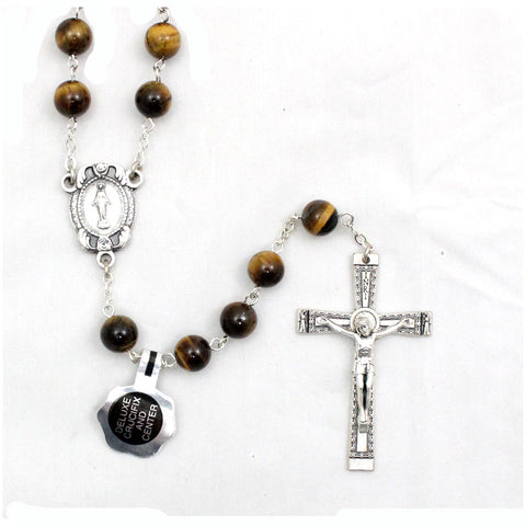 Genuine Tiger Eye Rosary: 8 mm