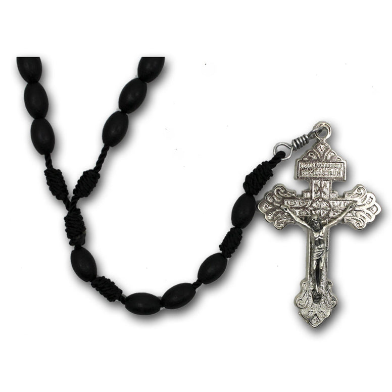 Black Wood Bead Rosary