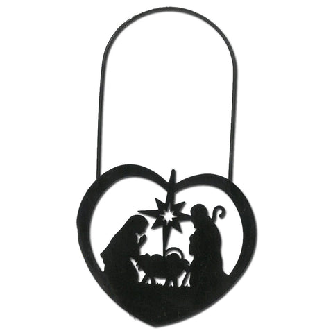 Ornament: Metal Nativity Silhouette