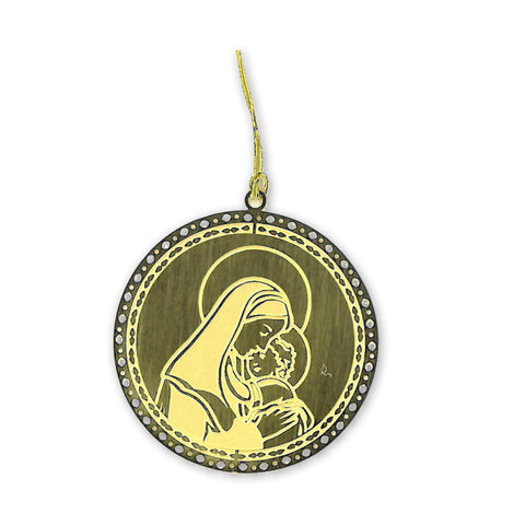 Madonna & Child Mini Brass Ornament