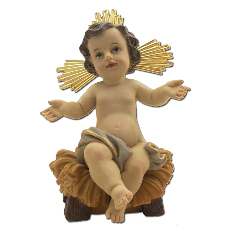 Infant Sitting in Manger: 7"