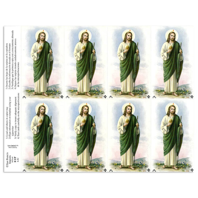 St. Jude Holy Card Sheet