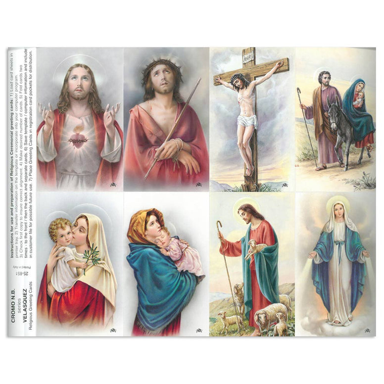 Velasquez Holy Card Sheet